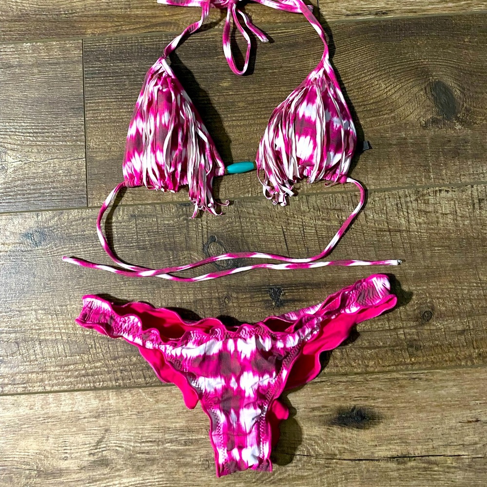 Pink Vix Bikini Top & Bottom- New Without Tags